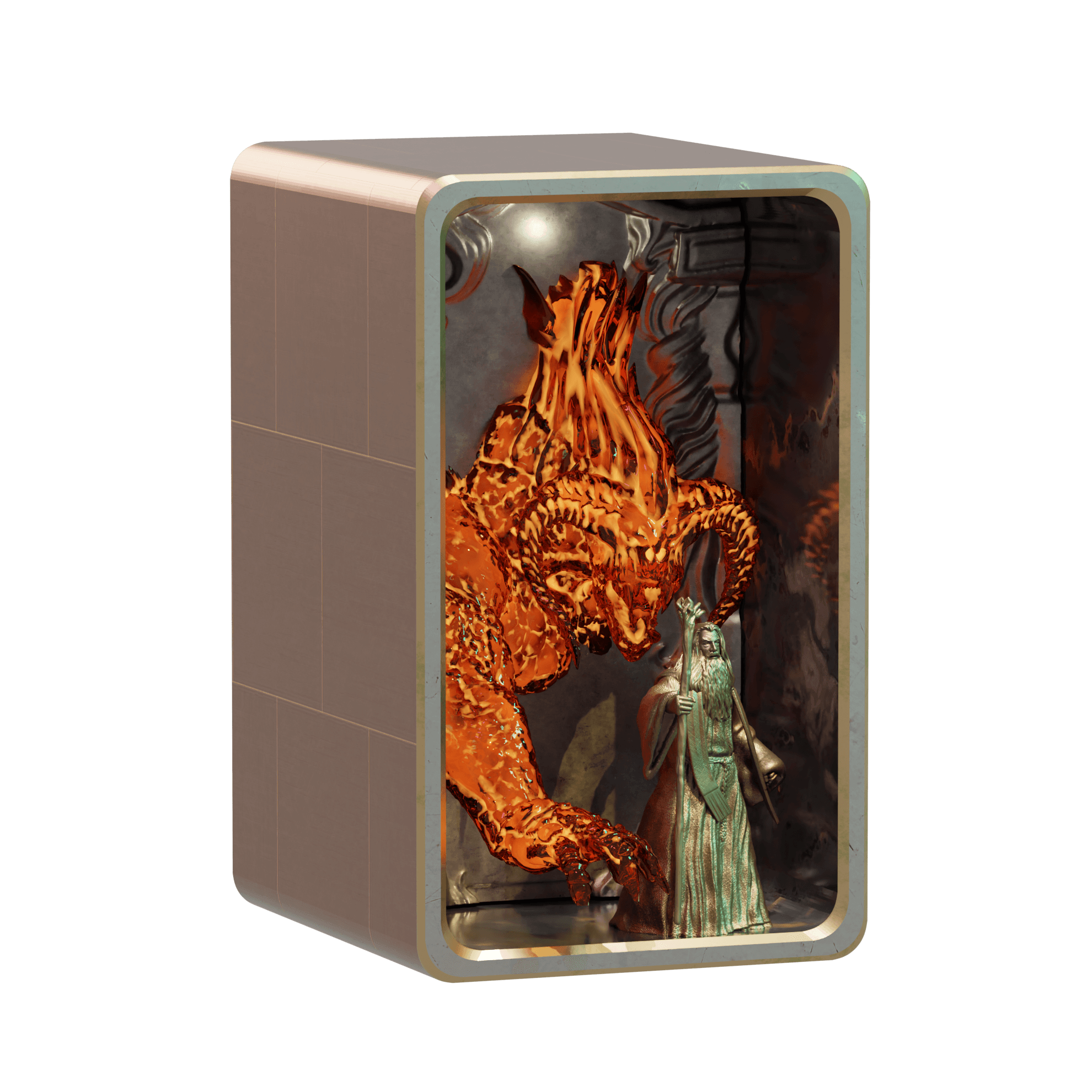 Balrog and Gandalf Book Case Display 3d model