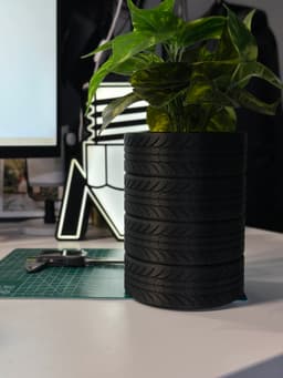 4-Inch Tire Stack Planter and Pot Holder 3d model