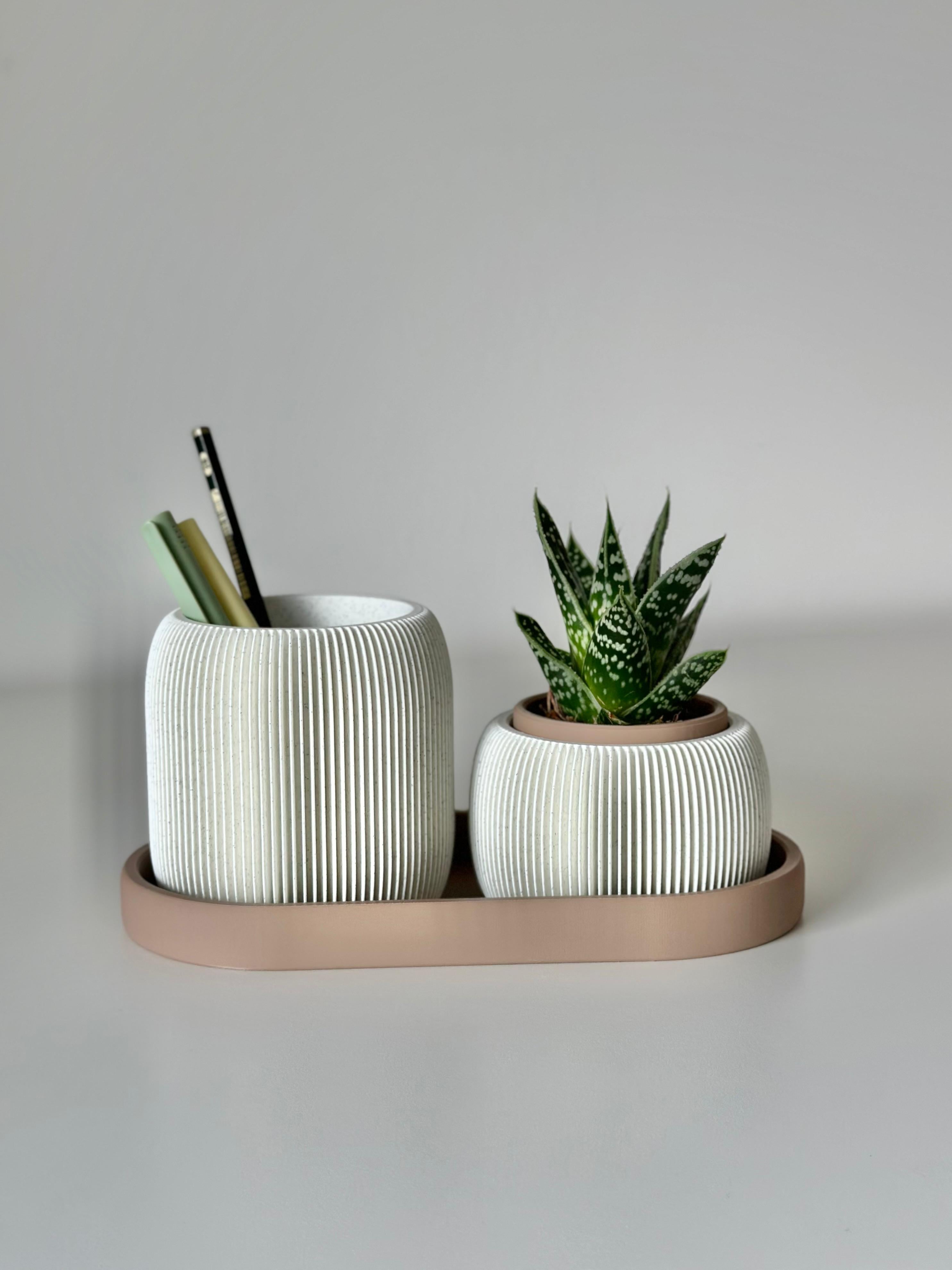 STRAMEL pen holder with a planter set 3d model