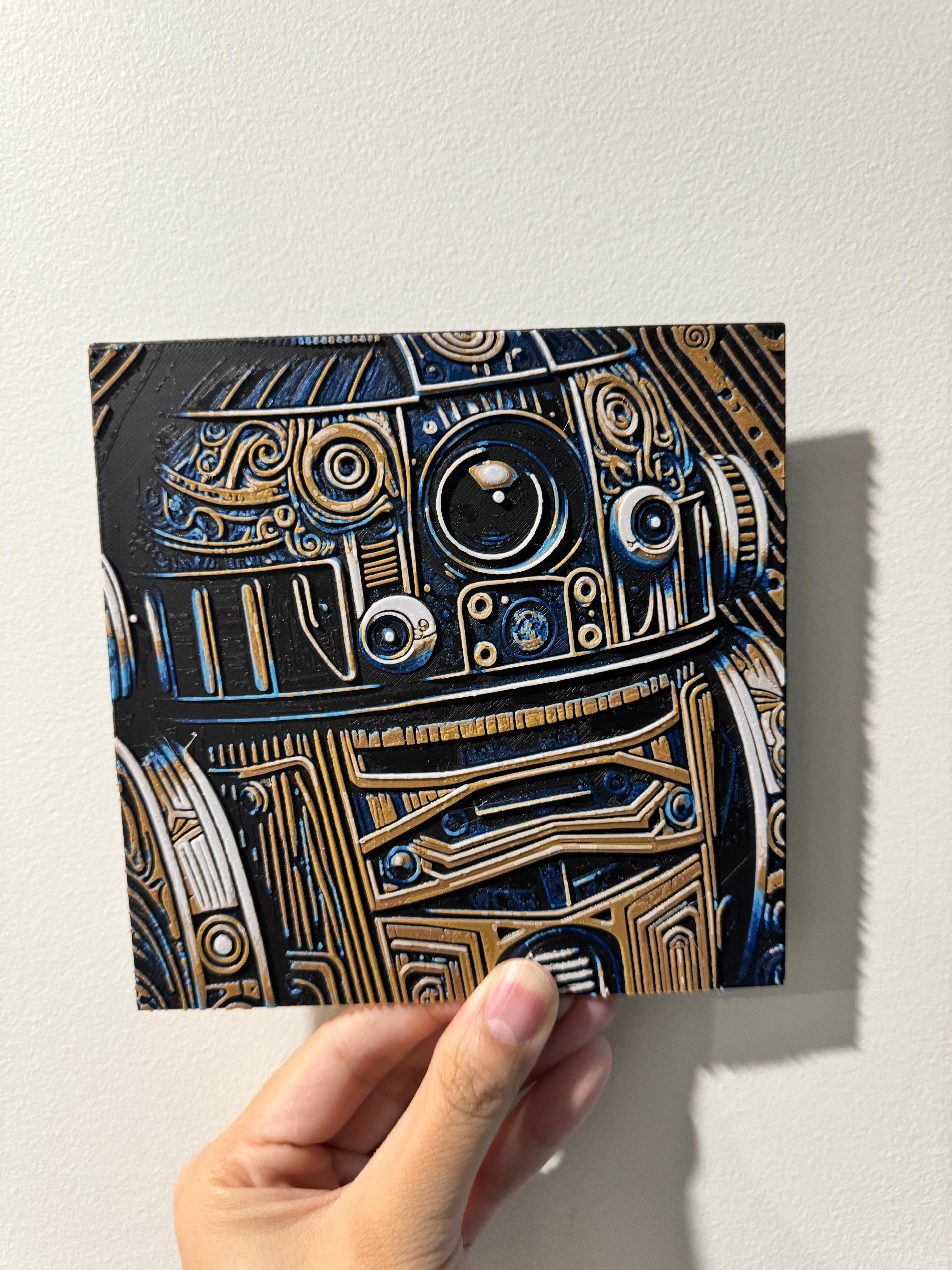 R2D2 Chicano Style - HueForge Print 3d model