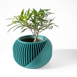 The Narvo Planter Pot with Drainage Tray & Stand: Modern and Unique Home Decor for Plants 3d model