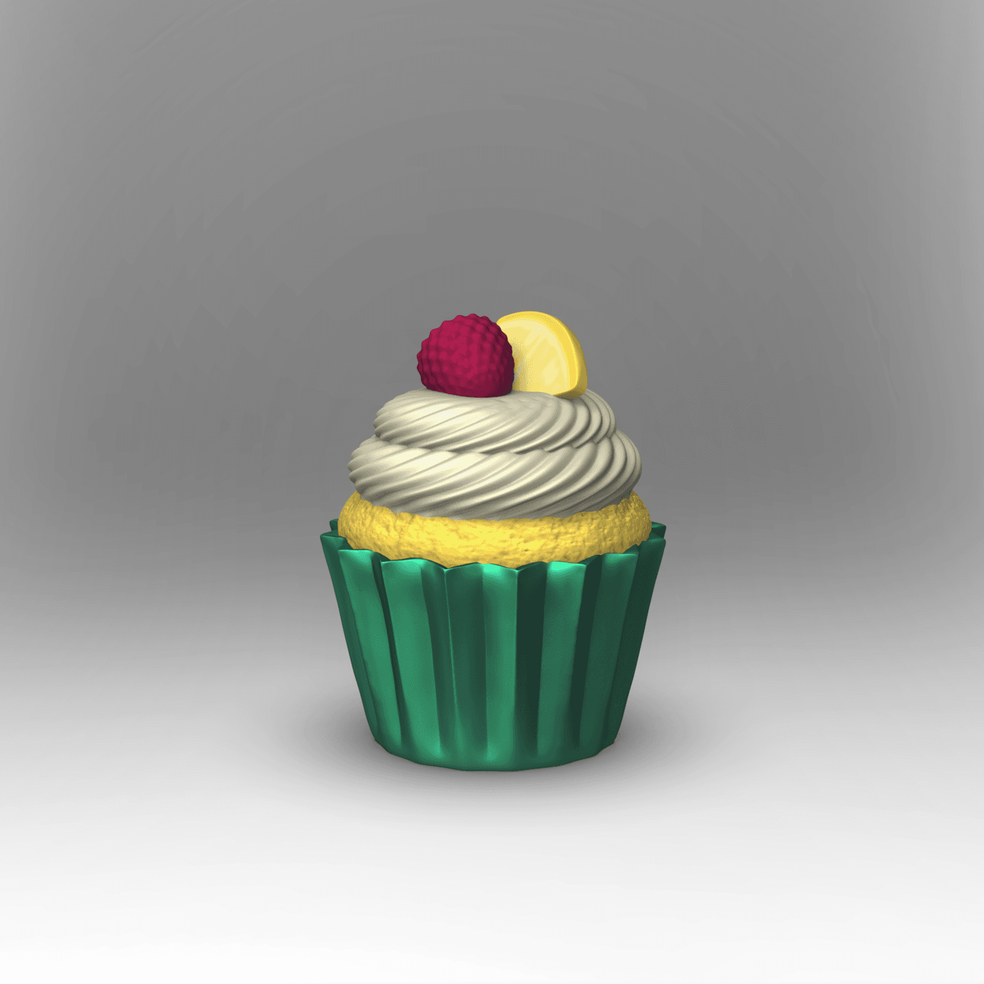 Cupcake with Fruit +MMU Files 3d model