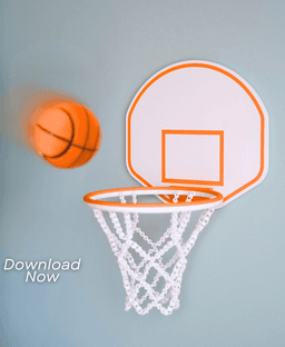 Mini Basketball with Swishing Net - 3D Printable Mini Hoop 3d model