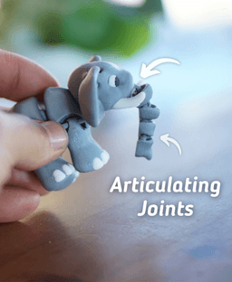 Excitable Elephant - Articulated Fidget Elephant - Ludo 3D Printed Flexy Fidget Toy 3d model
