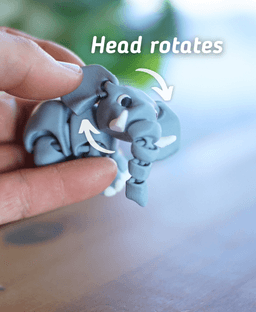 Excitable Elephant - Articulated Fidget Elephant - Ludo 3D Printed Flexy Fidget Toy 3d model