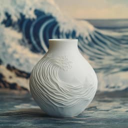 Hokusai-inspired Wave Vase for Unique 3D Printed Home Decor 3d model