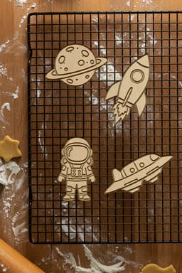 Space Set Cookie Cutter, Biscuit Cutter 3d model