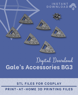 Gale's Accessories STL Files - Baldur's Gate 3 Cosplay Accessory (Digital Download) 3d model