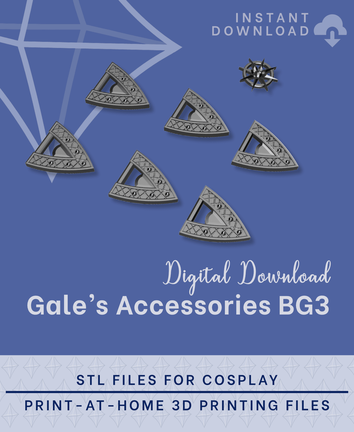 Gale's Accessories STL Files - Baldur's Gate 3 Cosplay Accessory (Digital Download) 3d model