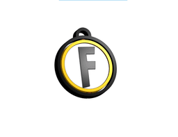 Fornite™ Inspired rotating round keychain - Print in place 3d model