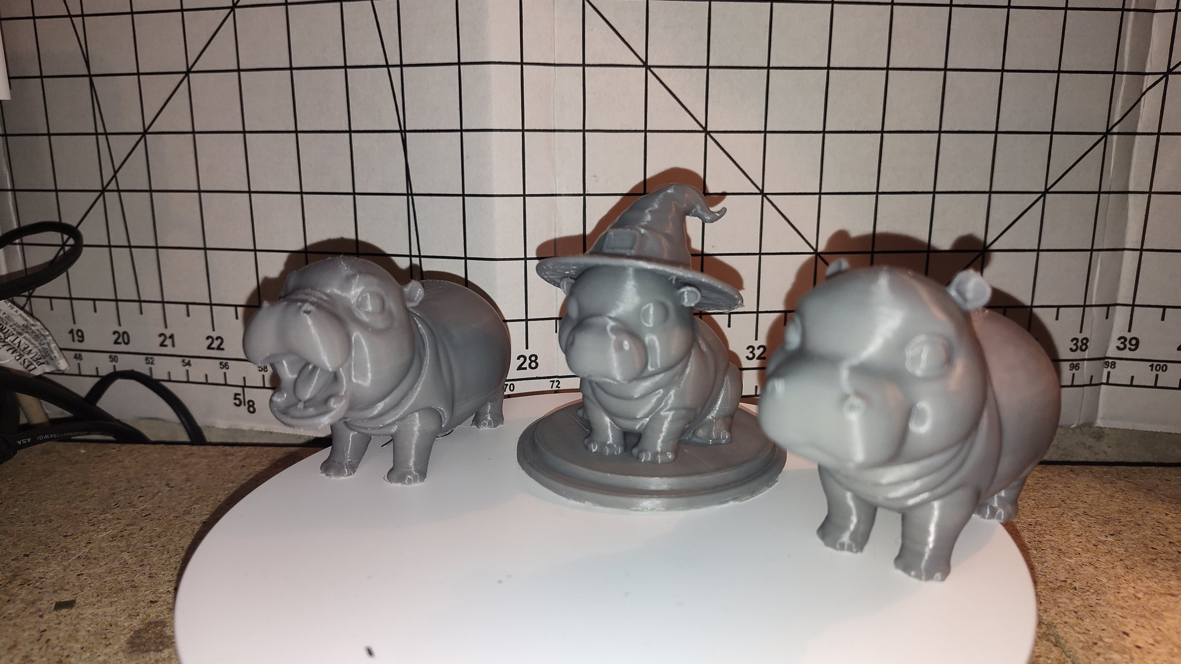 Halloween Freebie - Cute baby hippo in a witch hat - Moo Deng inspired fanart 3d model