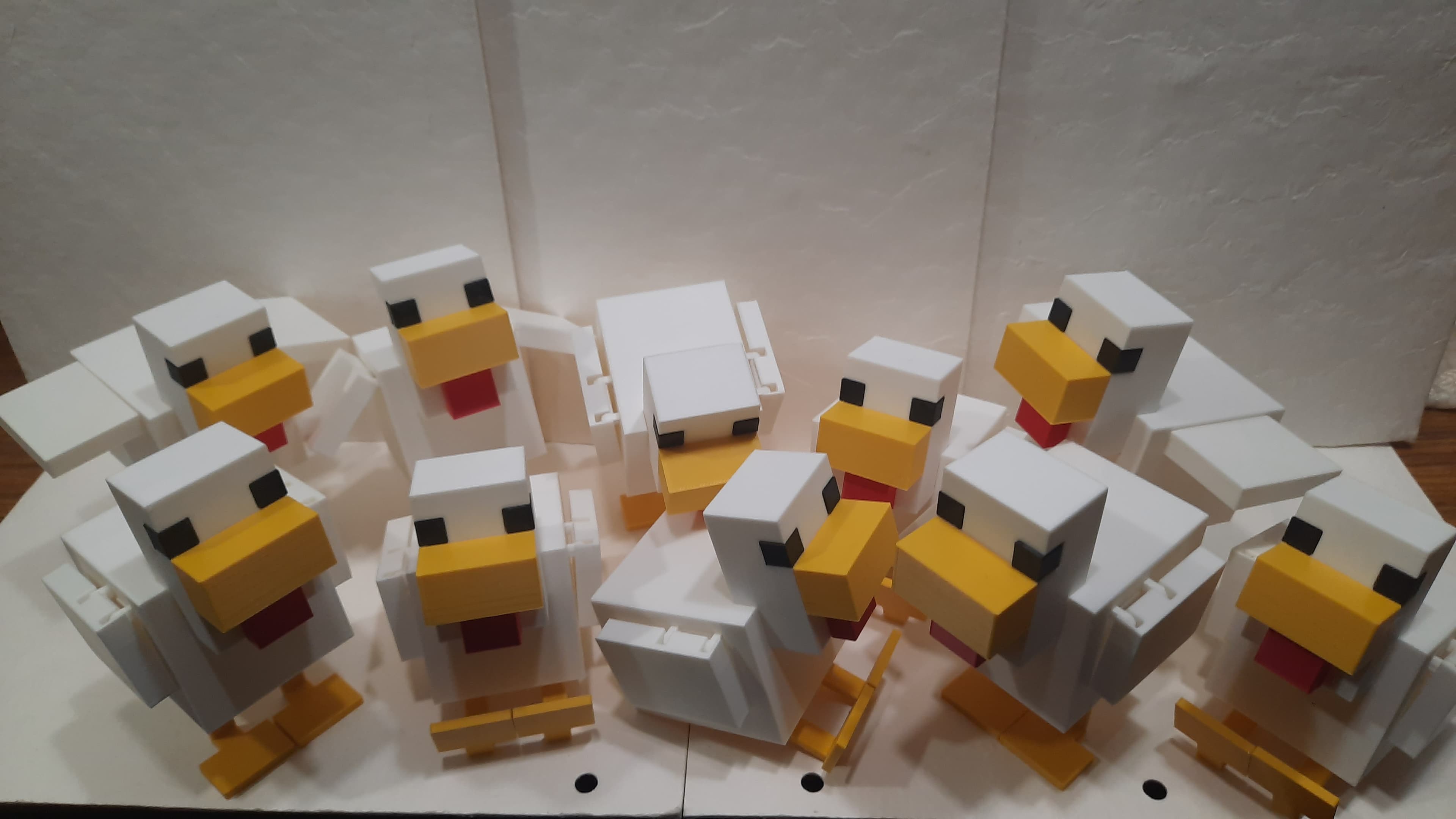 My winged army of world domination!
Wings should be printed in a at least a PLA that has good z-axis tensile strength due to the way they attach being prone to breakage with weaker filaments. The rest of the parts are quite forgiving, and the design's tolerances seemed to work well on my well-tuned P2S.