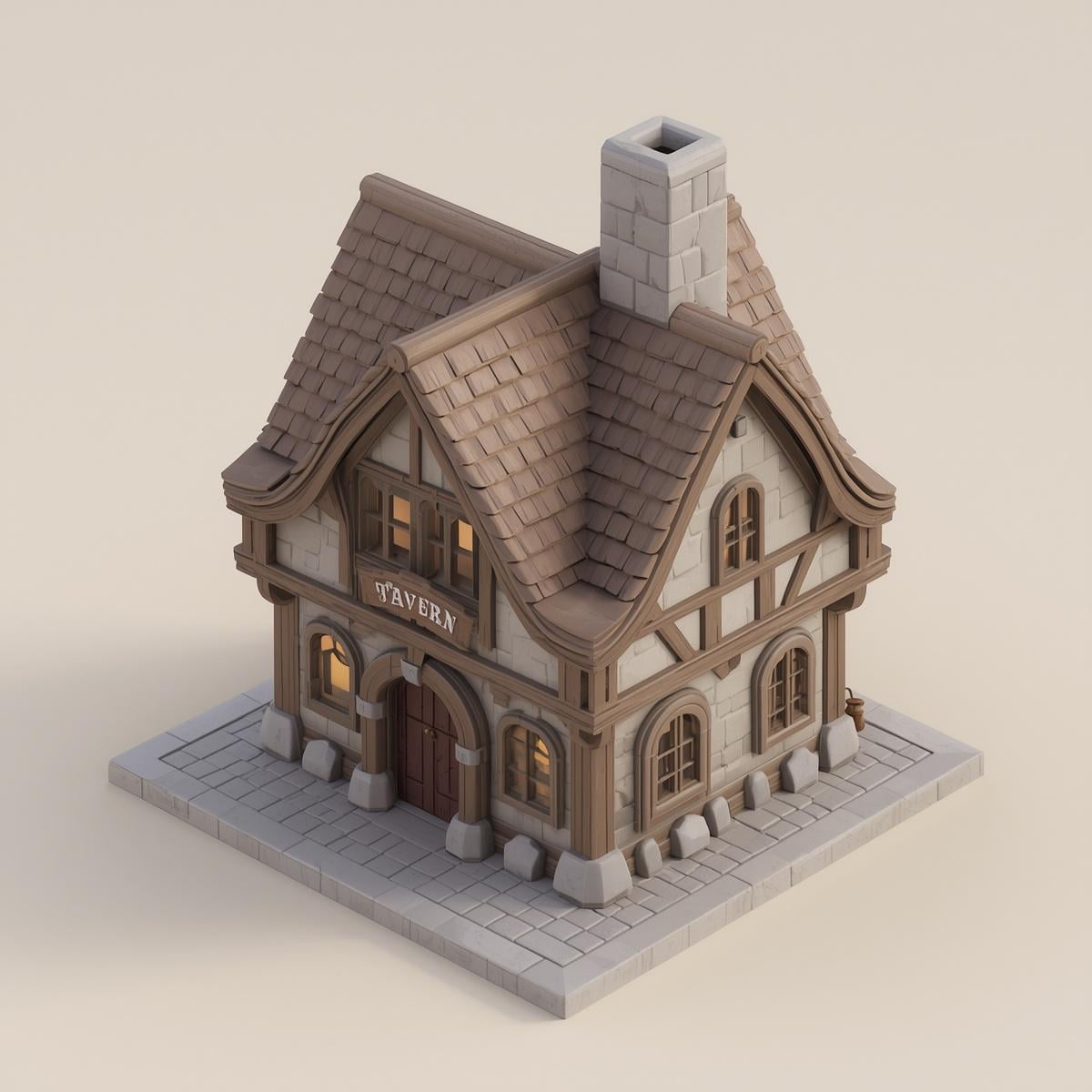 Tavern Hollow - Medieval Fantasy RPG House - KF2 by Workshop3D 3d model