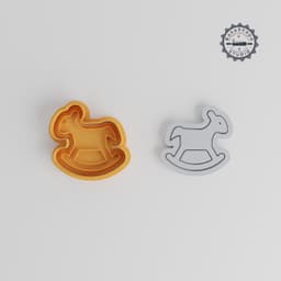 Rocking Horse Shape Cutter & Stamp Set, Perfect for Cookies & Fondant, Includes S/M/L Sizes, 6 Pieces PRODUCT_4930 3d model