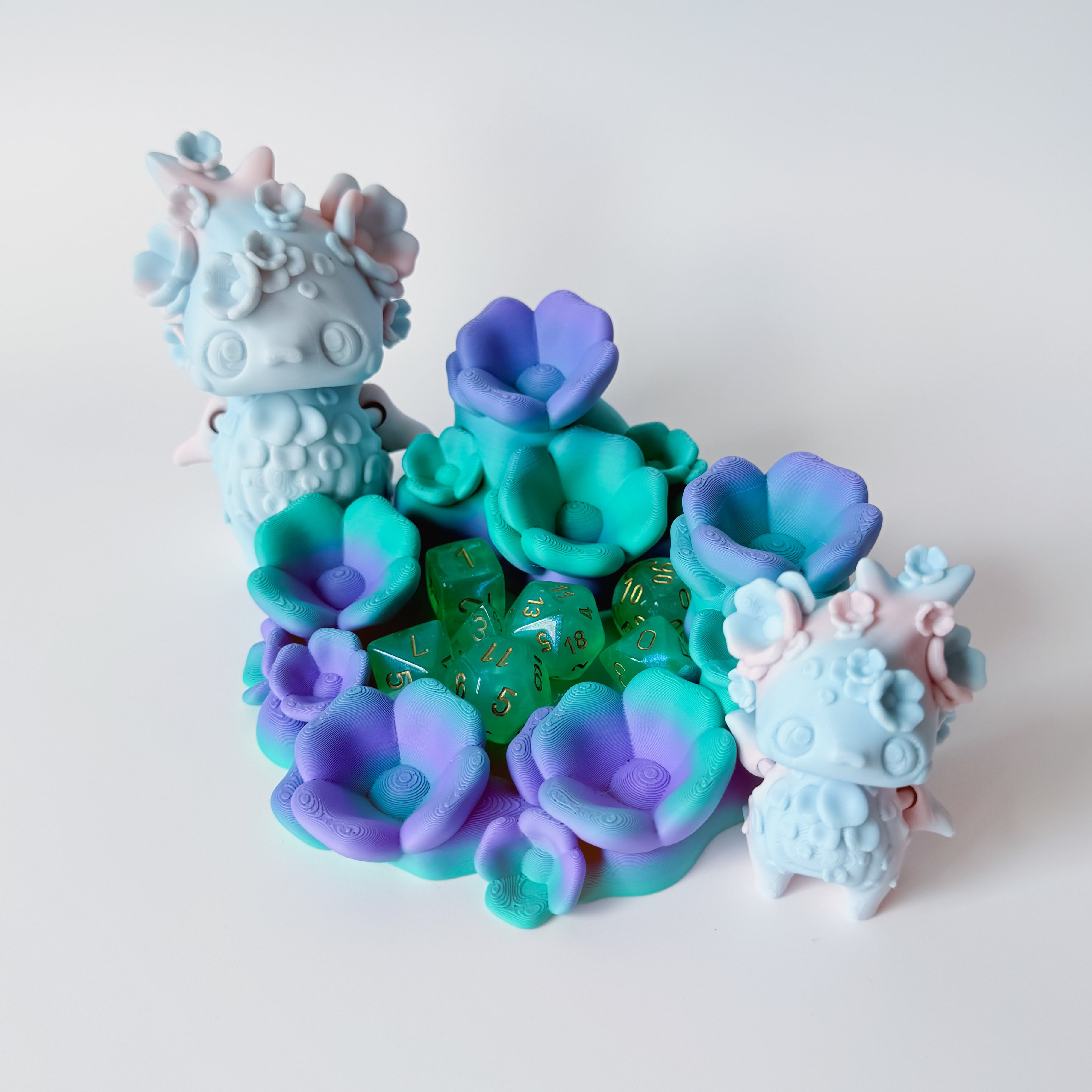 Cherry Blossom pixie and Dice Stand 3d model
