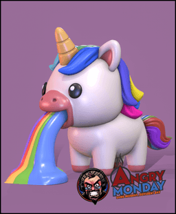 Puking Unicorn - Whimsical Weirdness in 3D! 3d model
