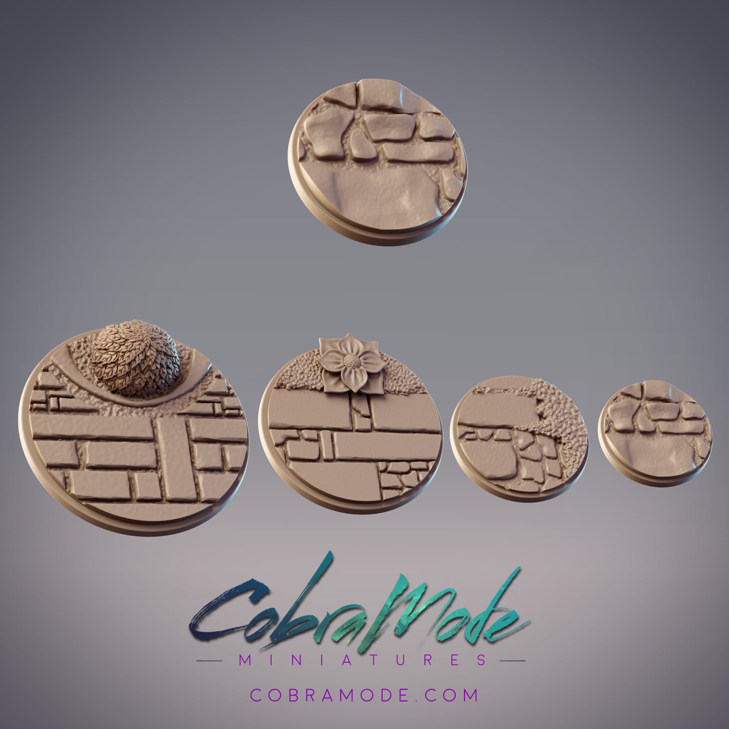 Slate Path Base Pack (4pcs) 3d model