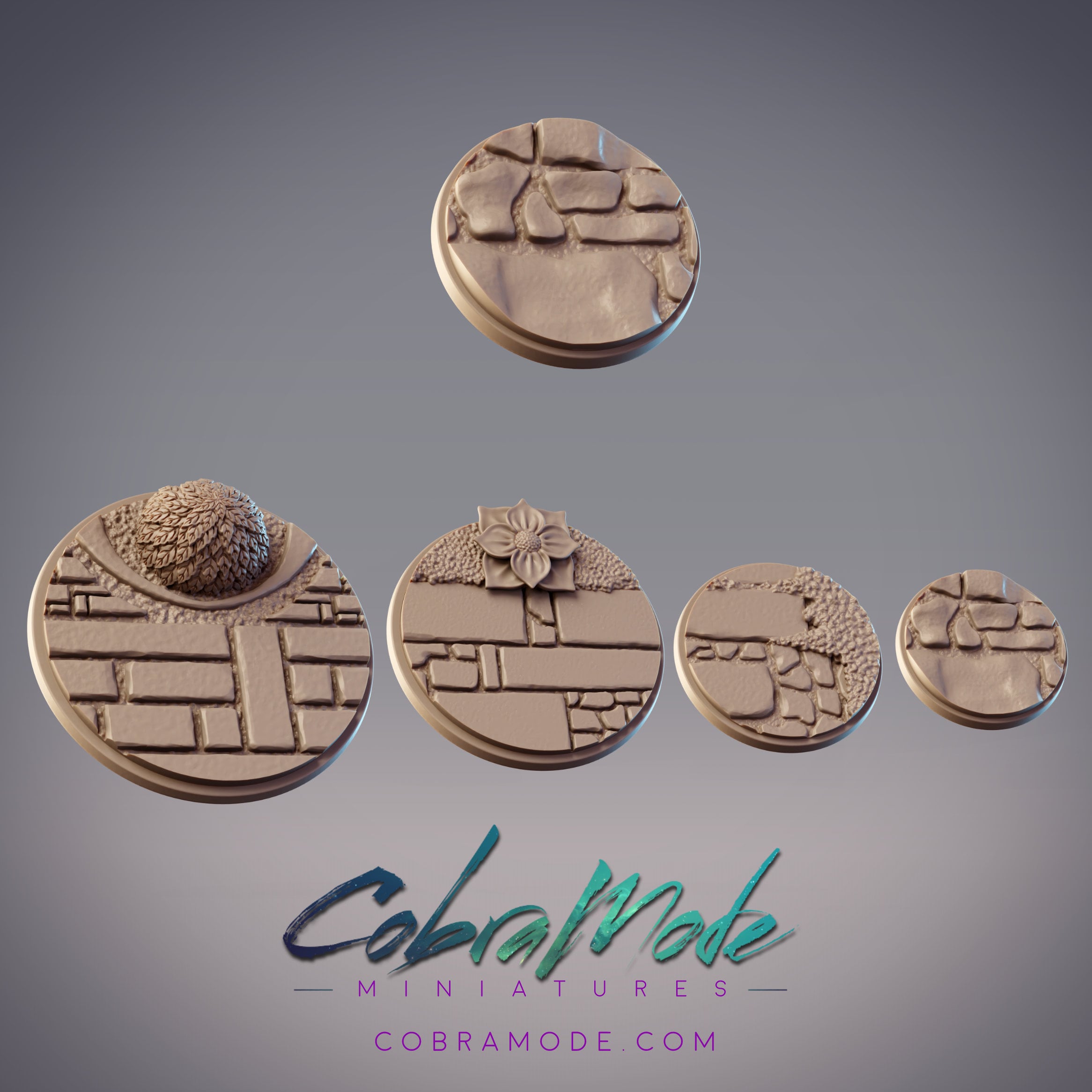 Slate Path Base Pack (4pcs) 3d model