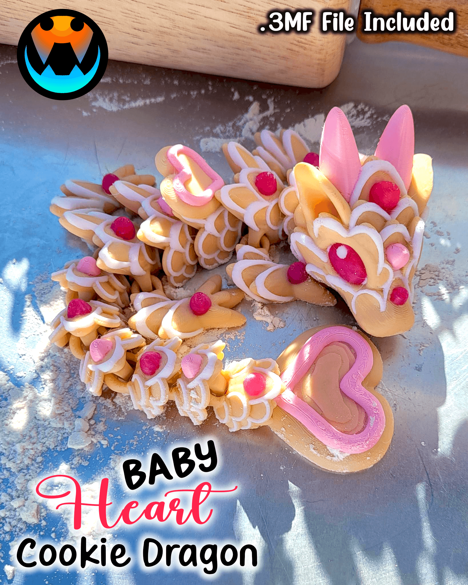 Baby Cookie Heart Dragon 3d model