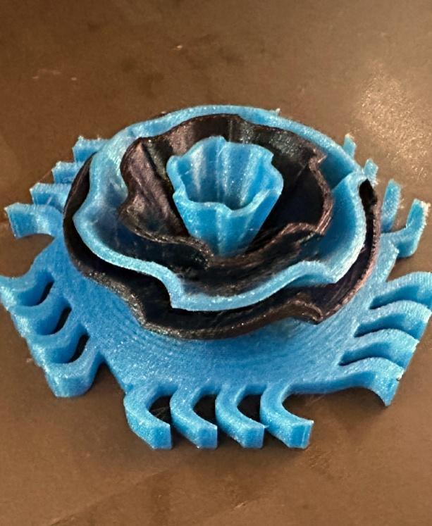 Layer Connections  - Printed in Protopasta Glitter Flake Winter Blue HTPLA and Flashforge Burnt Titanium PLA. - 3d model