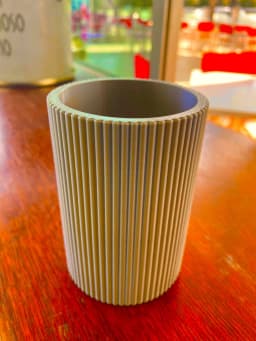 Modern Ribbed Pencil Holder 3d model