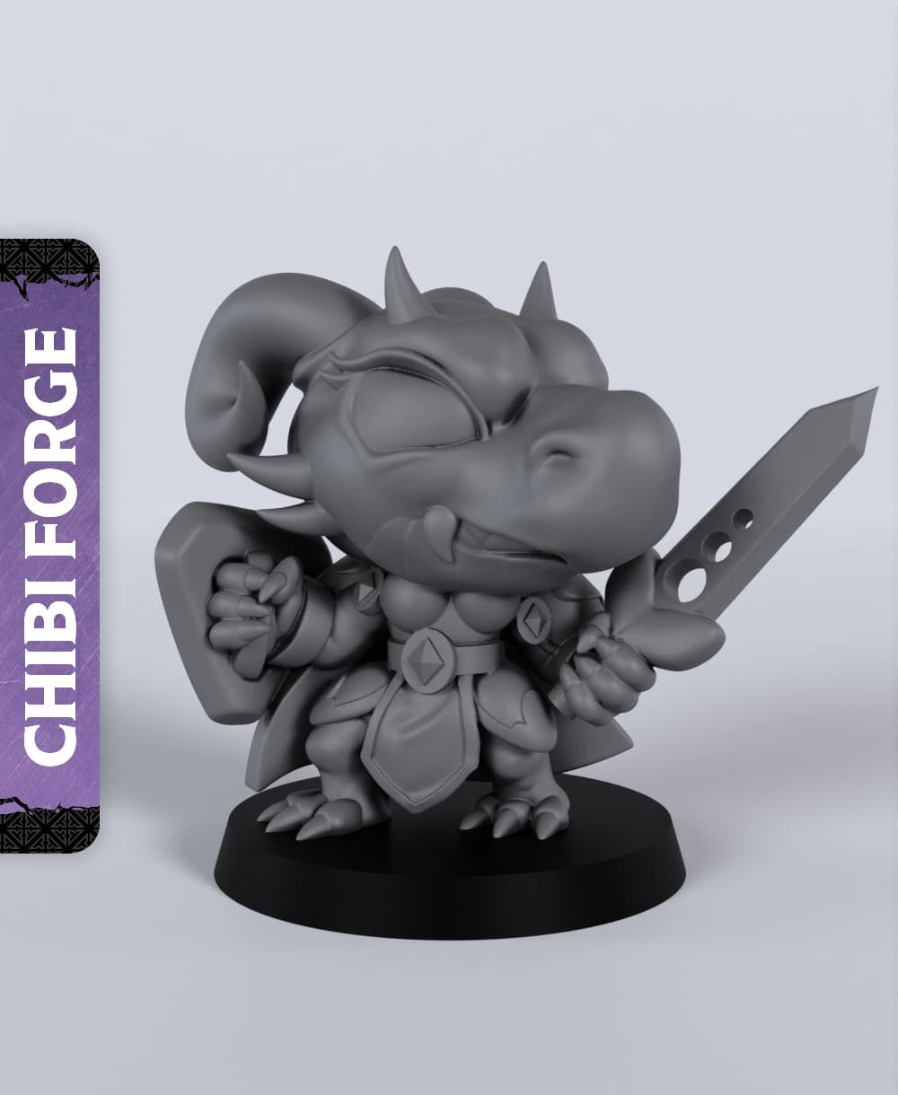 Femal Dragonborn Fighter - With Free Dragon - 5e DnD Inspired for RPG and Wargamers 3d model