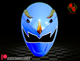 Blue Dino Thunder Helmet 3d model