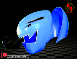 Blue Dino Thunder Helmet 3d model