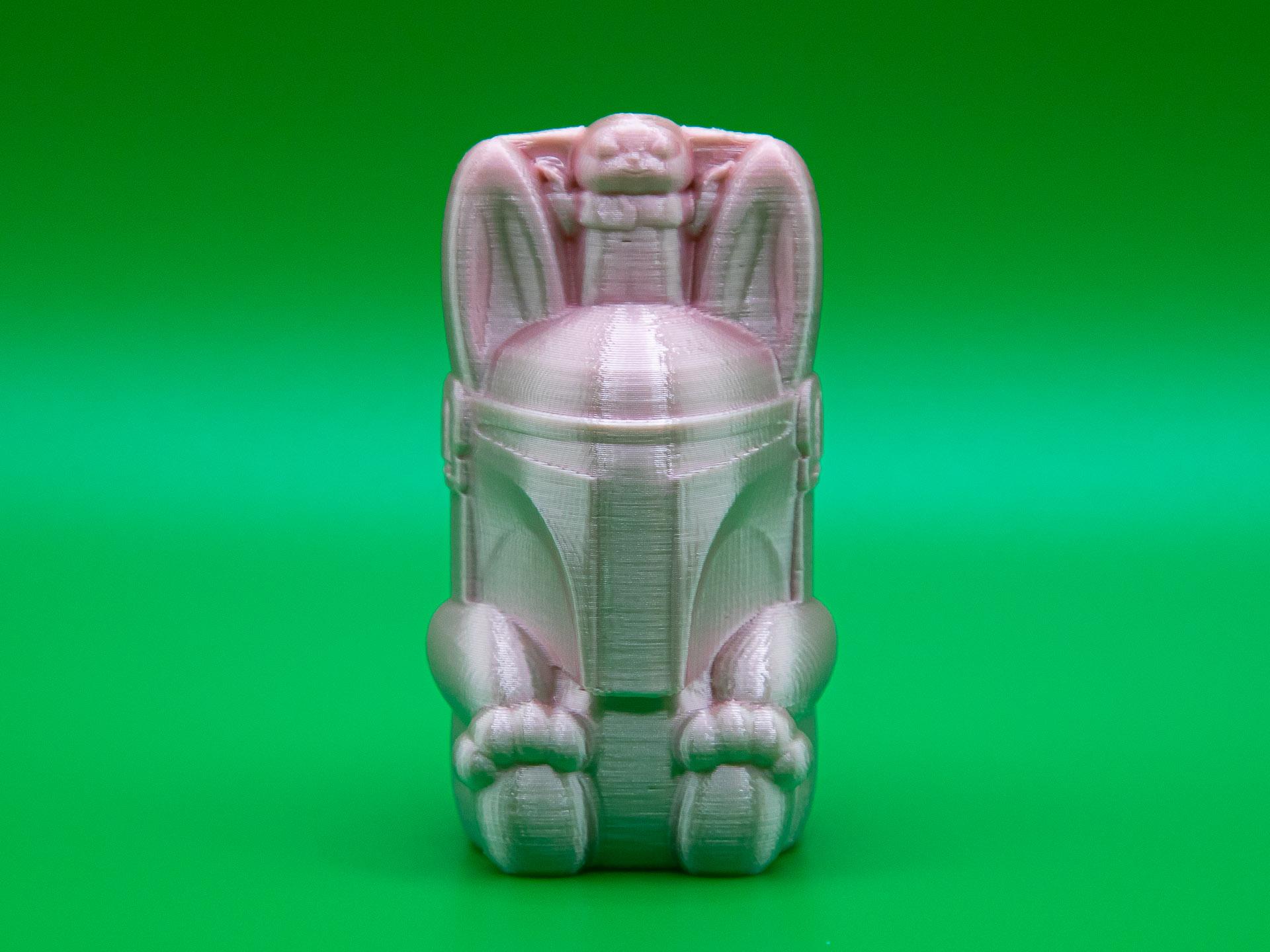 Mandalorian Easter Bunny with Grogu - Fabulous! I printed all of it at .15 mm layer height except Grogu's head, which I printed at 0.1 mm to get better detail. - 3d model