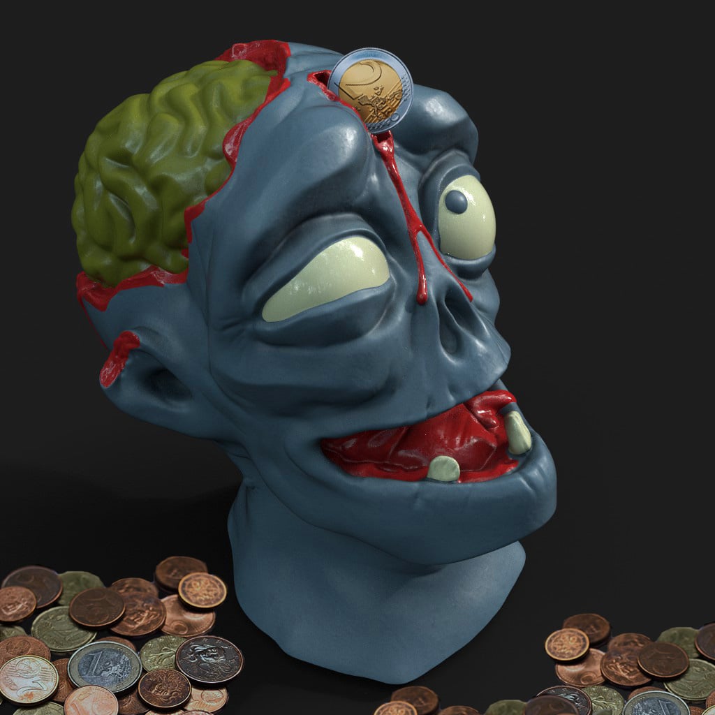moneybox Zombie-piggy bank /stl and 3mf 3d model