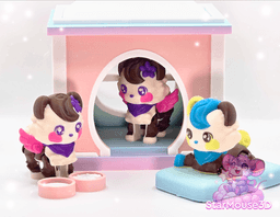 Exclusive: PomPom Flexis & Their Cozy Doggy Home! 3d model