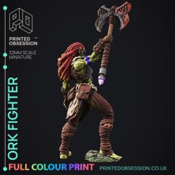Ork Fighter - Full Colour Miniature - D&D 3d model