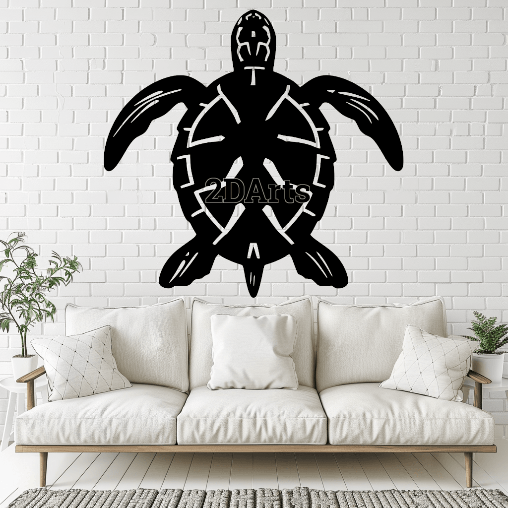 Turtle 2D Wall Art/Window Art - Digital STL & SVG File 3d model
