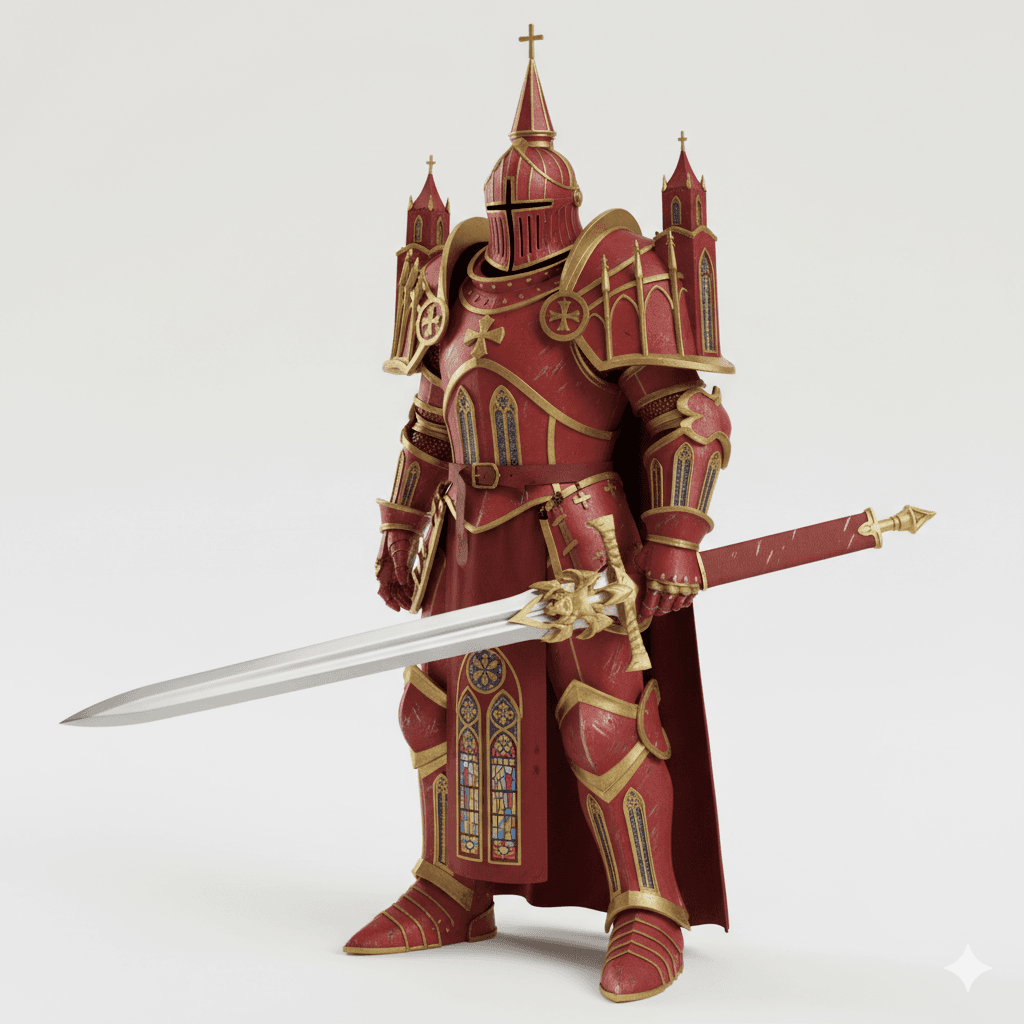 Red Cathedral Gothic Knight Warrior 3d model