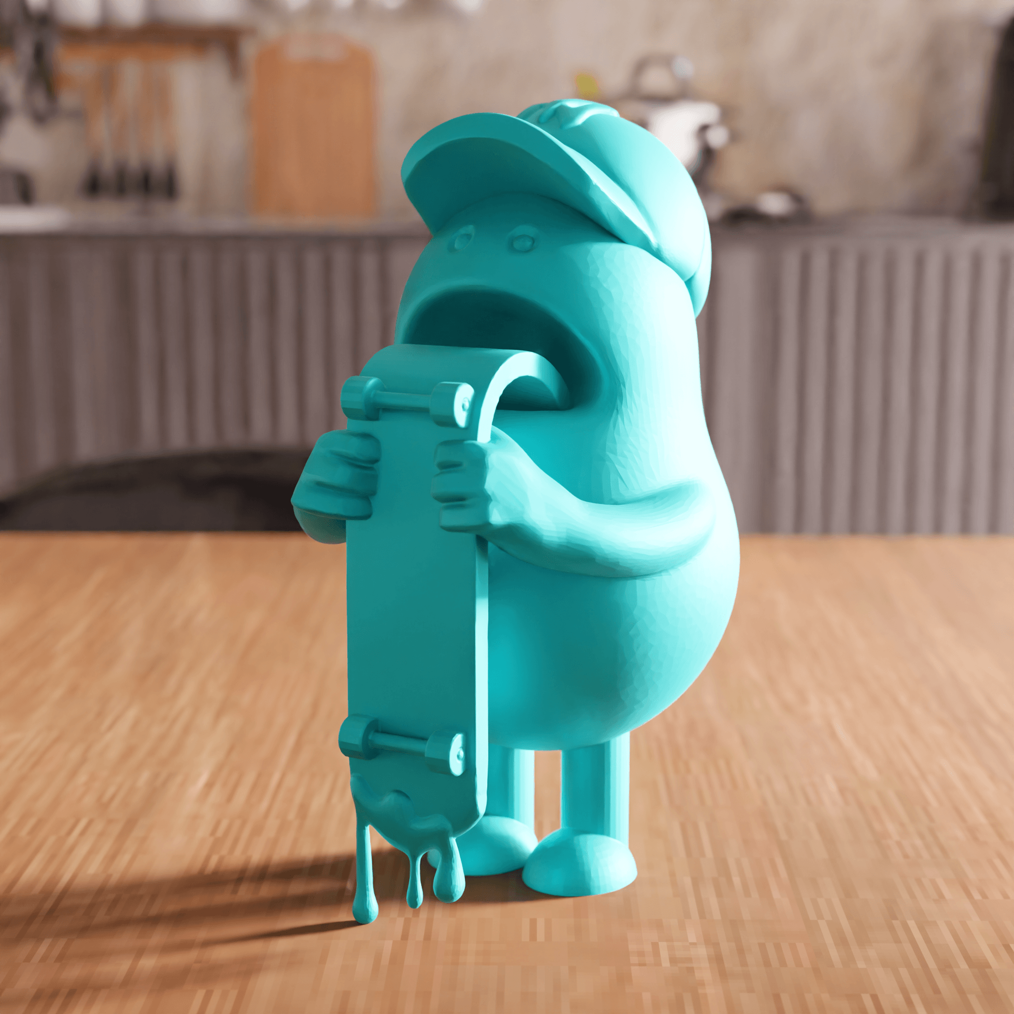 Street Art Skateboarder Character Figurine 3d model