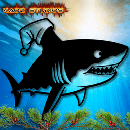 Christmas Shark wall art Christmas wall decor 2d shark decoration 3d model