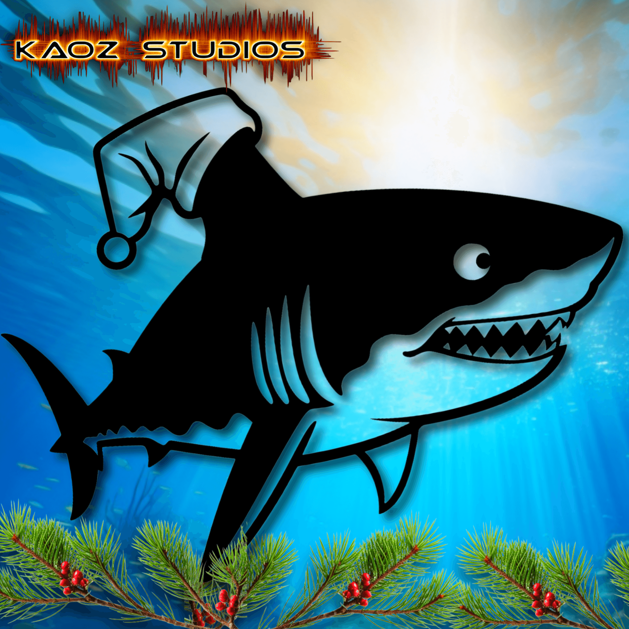 Christmas Shark wall art Christmas wall decor 2d shark decoration 3d model