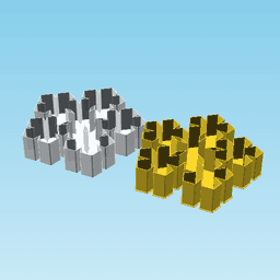 PentaCutFract, nestable box (v2) 3d model