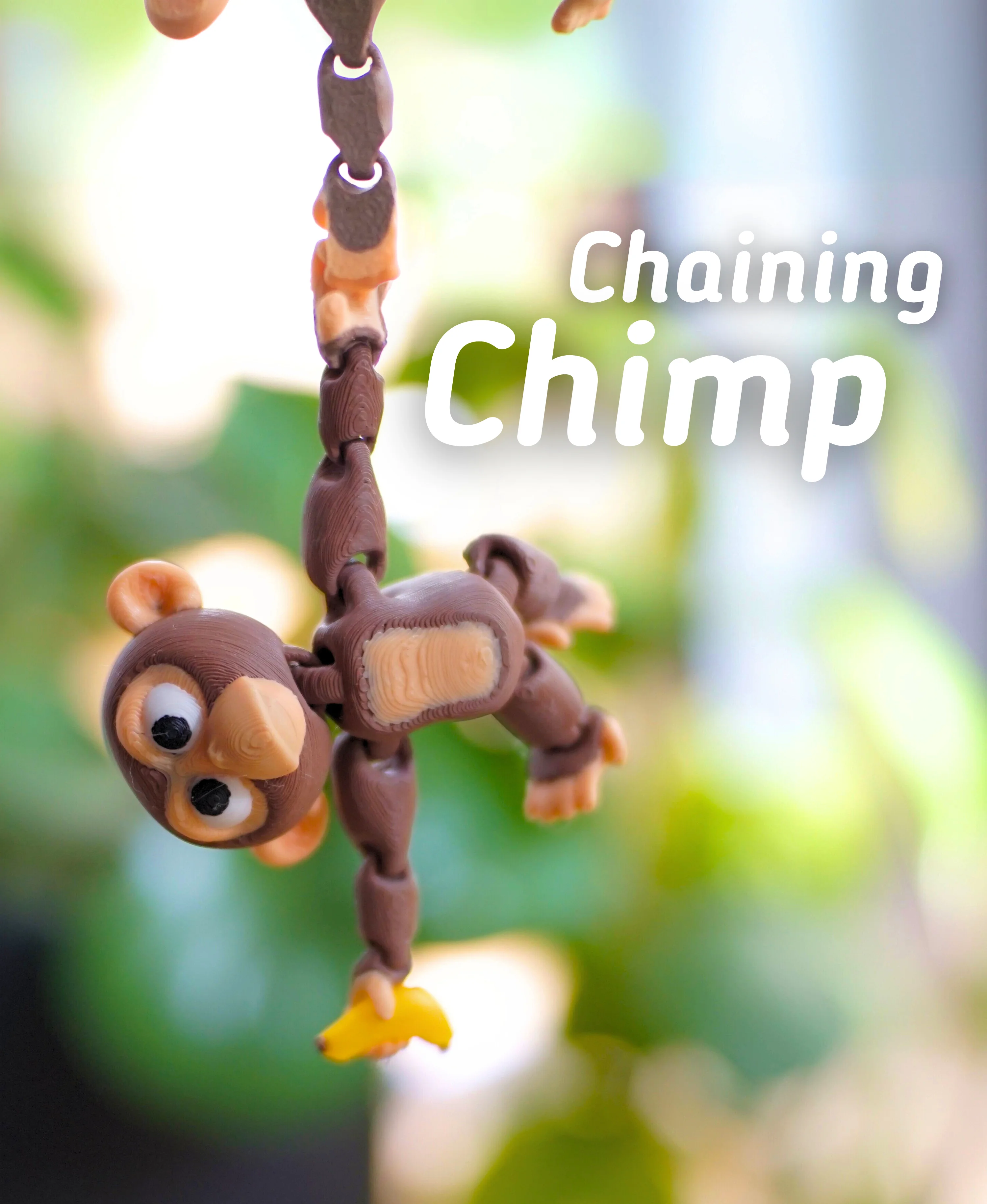Chaining Chimp - Articulated Fidget Monkey - Ludo 3D Printed Flexy Fidget Toy 3d model