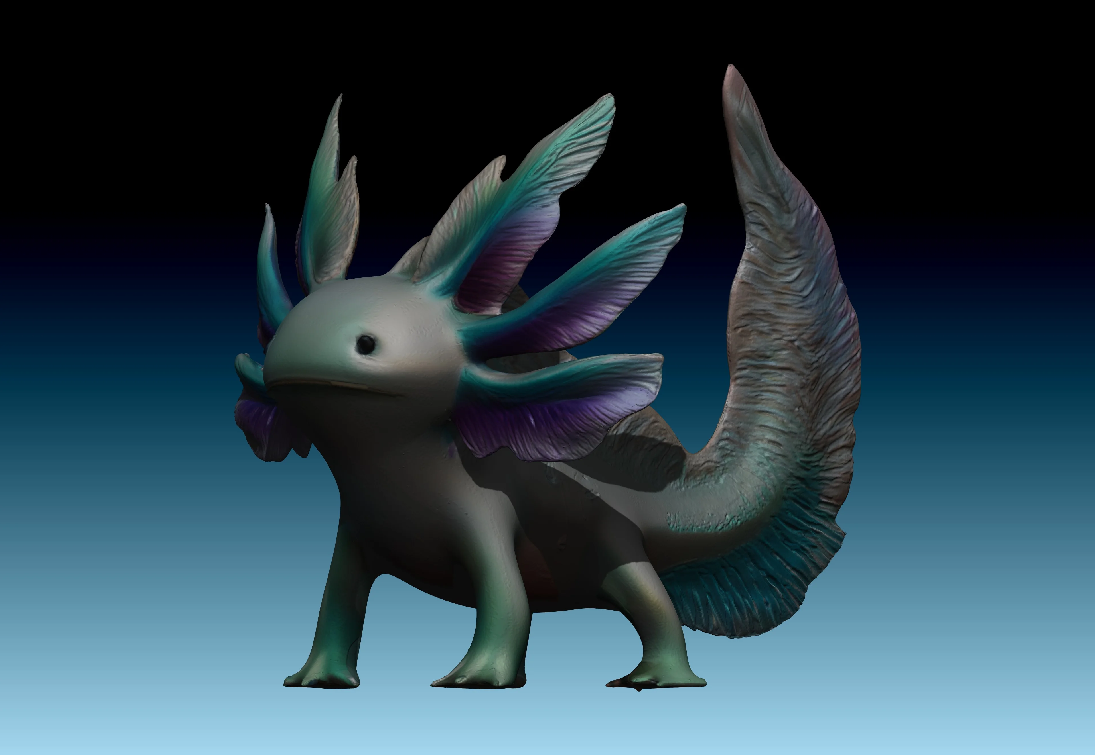 Toxolotl - Water/Air/Toxic Axolotl Model: FREE for Personal Use 3d model