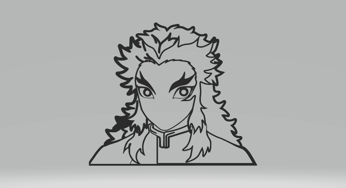 Kyojuro Rengoku Character Frame - from Anime Demon Slayer.stl 3d model