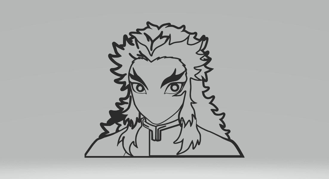 Kyojuro Rengoku Character Frame - from Anime Demon Slayer.stl 3d model