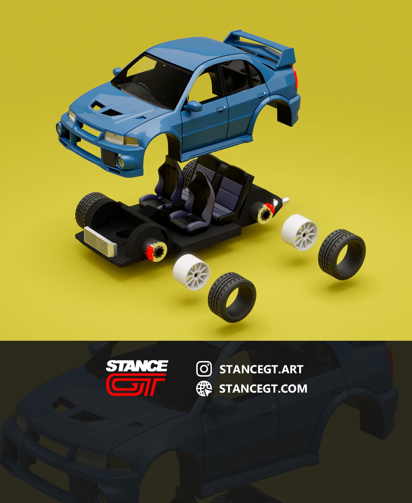 Lancer Evolution VI | Model Kit Car 3d model