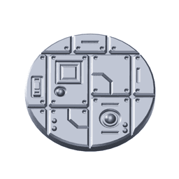 3D Printable Cyberpunk Facility Floor Base Toppers – 32mm Round Bases 3d model