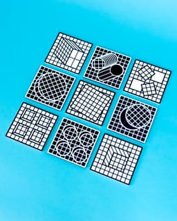 Shifted Pixels // Art Coaster Set, Illusion Tiles 3d model