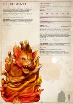 Fire Elemental - Tabletop Miniature (Pre-Supported) 3d model