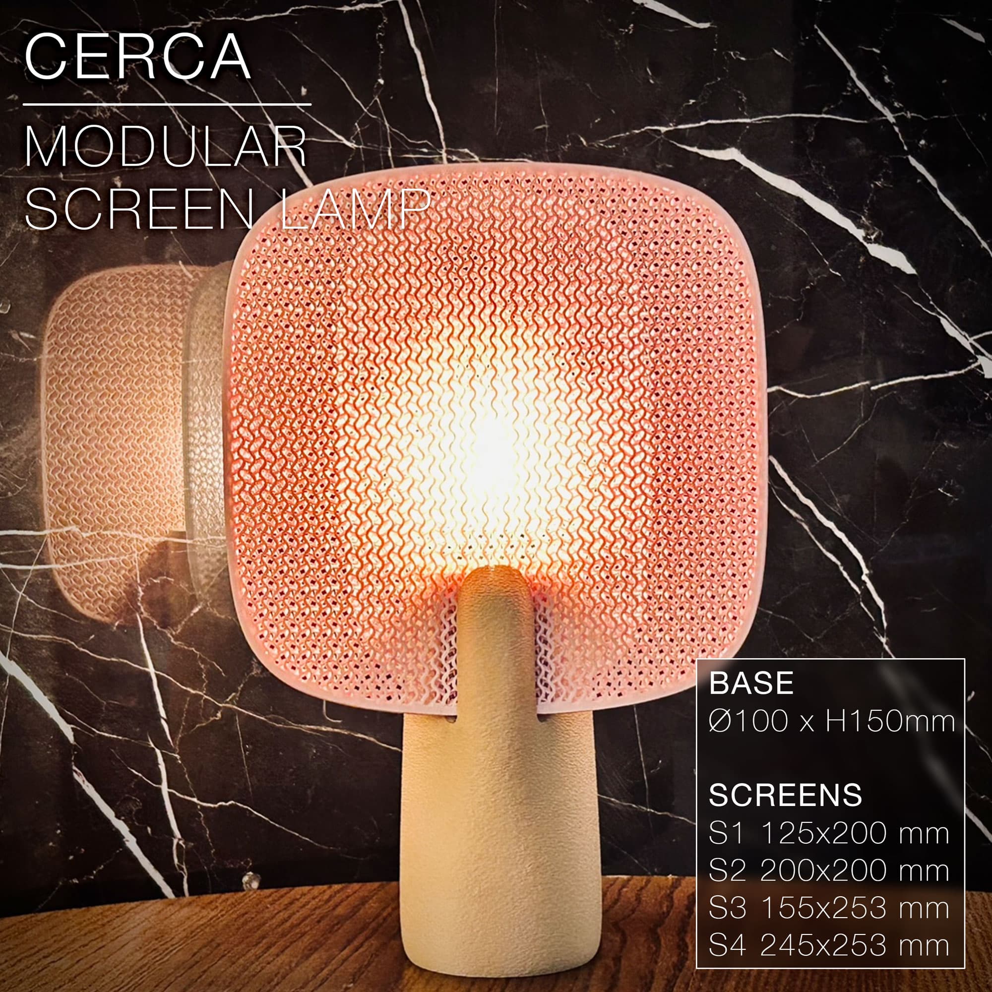 CERCA | Modular Screen Table Lamp E14, E26, E27 3d model