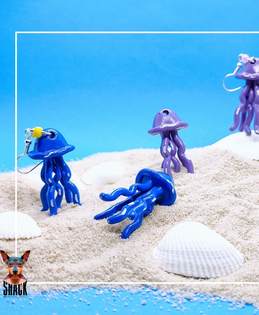 Jellyfish- Earrings-Summer Collection 3d model