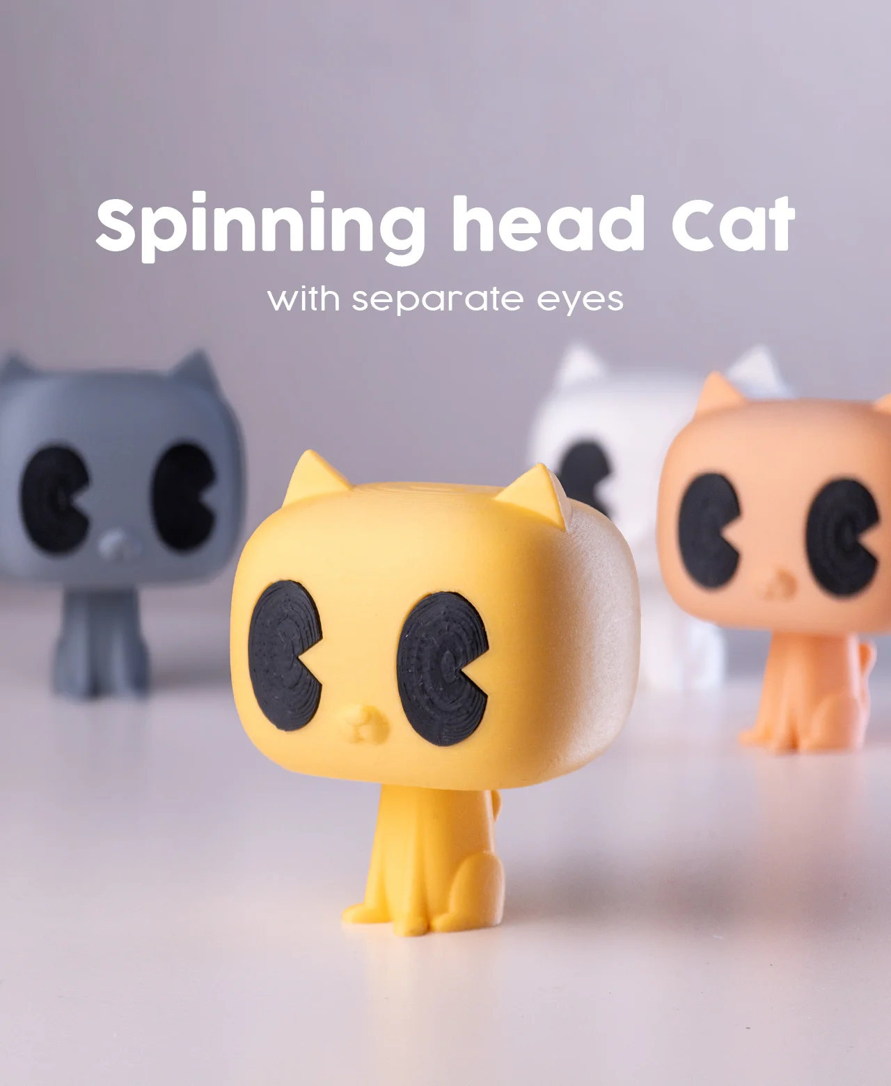 Spinning head Cat 3d model
