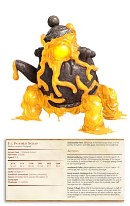Ill Formed Scraps - 4 Scrap Monsters - PRESUPPORTED - Illustrated and Stats - 32mm scale 3d model